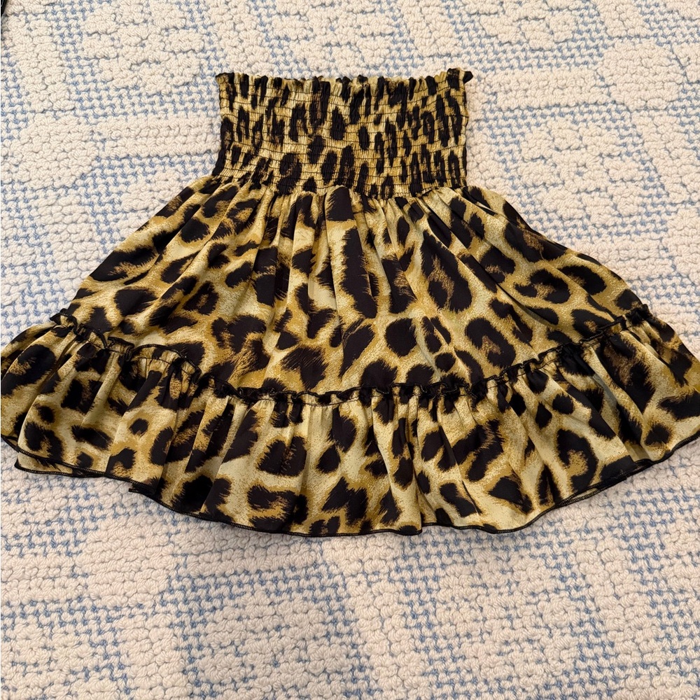 Chic Leopard Print A-Line Skirt